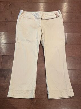 Costa Blanca beige cropped trousers with button waist